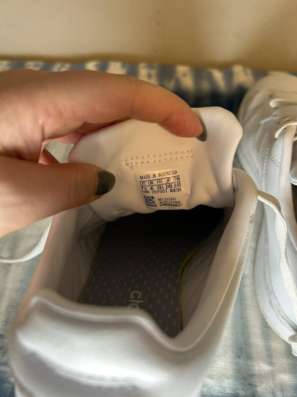 Adidas Neo Women's Cloudfoam Memory Shoes Size 7.5 White Blue 7 1/2 Sneakers - Picture 7 of 12